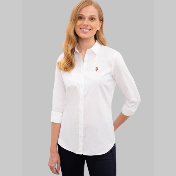 Women's White Long Sleeve Basic Shirt