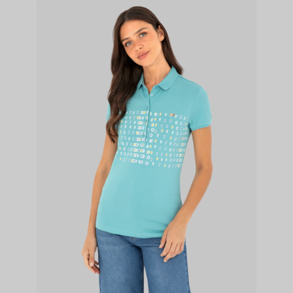 Women's Mint Polo Neck T-Shirt
