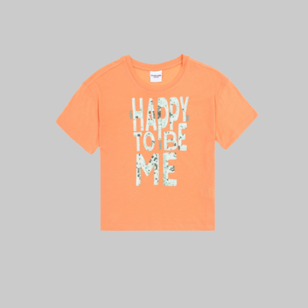 Girl Salmon Crew Neck T-Shirt
