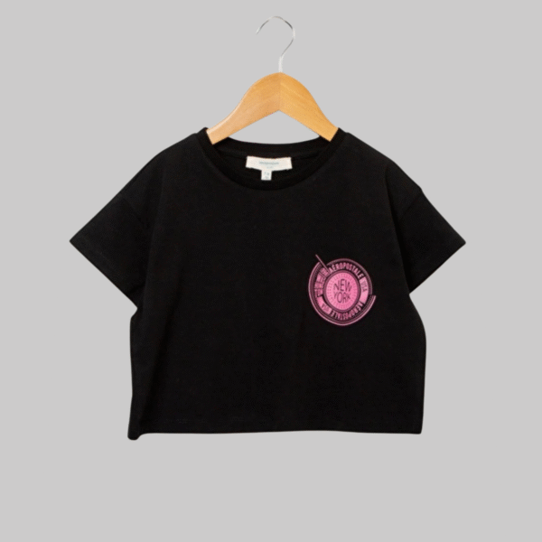 Aeropostale Crew Neck Cotton Black T-shirt