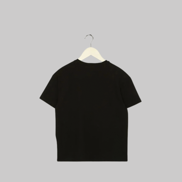 Aeropostale Black Girl's Crew Neck Low Shoulder Printed T-Shirt