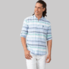 Men's Blue Plaid Shirt Long Sleeve