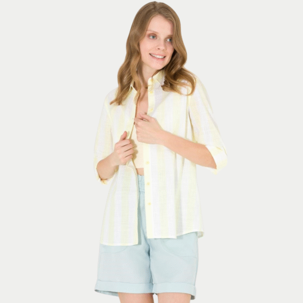 Women's Light Yellow Long Sleeve Shirt