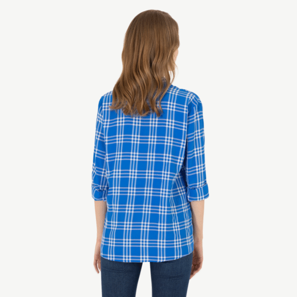 women's long sleeve blue shirt