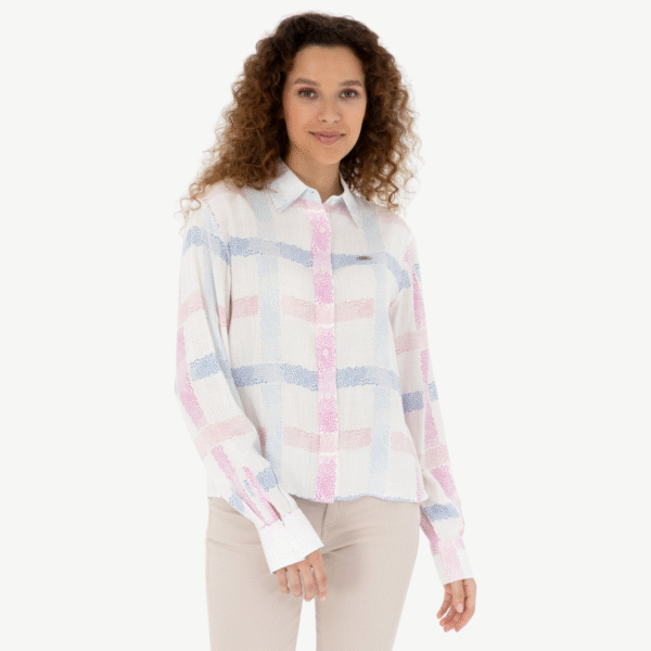 Women's violet long sleeve shirt