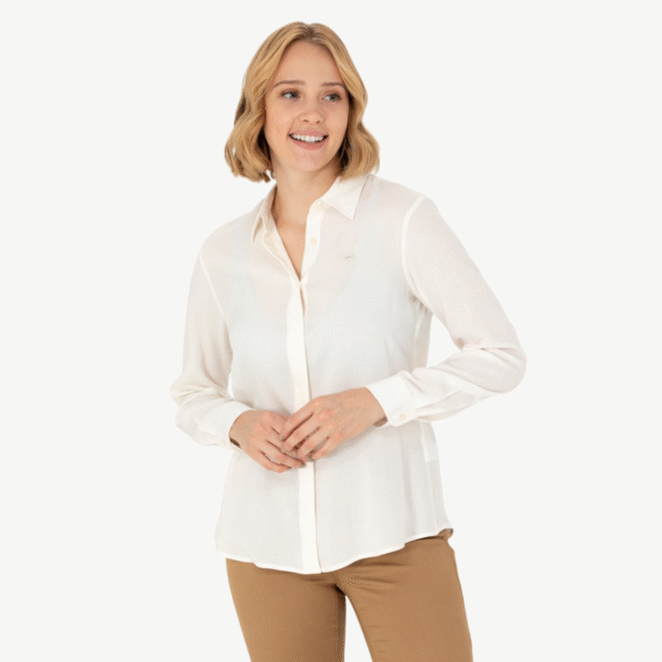 Women's Ecru Long Sleeve Shirt
