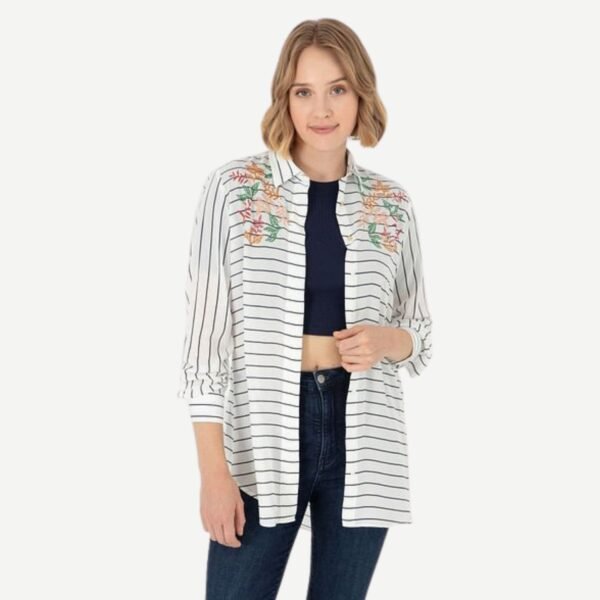 Women's Navy Blue Long Sleeve Shirt
