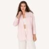 Women's Light Pink Striped Long Sleeve Shirt