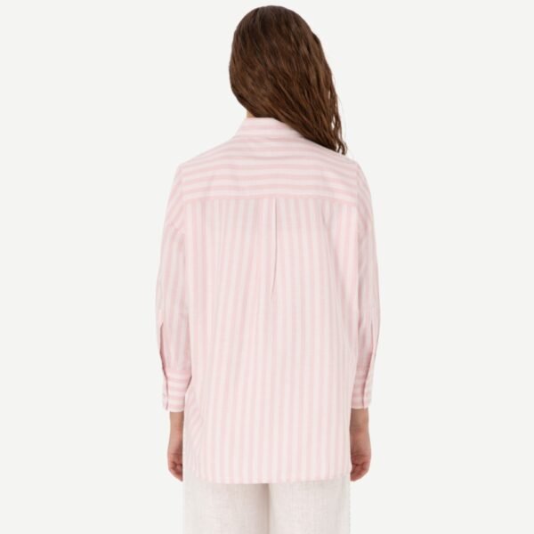 Women's Light Pink Striped Long Sleeve Shirt