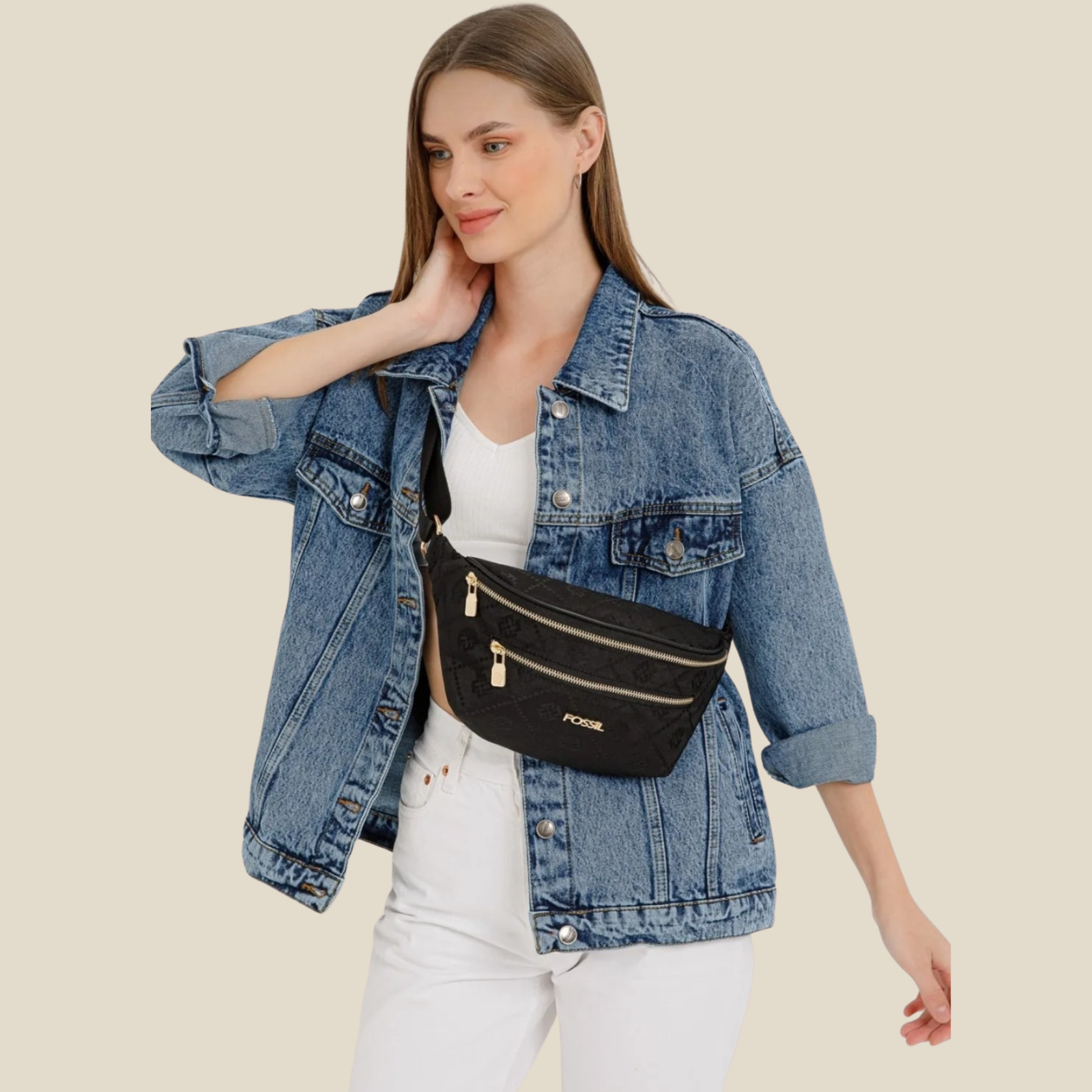Fossil Black Waist Bag