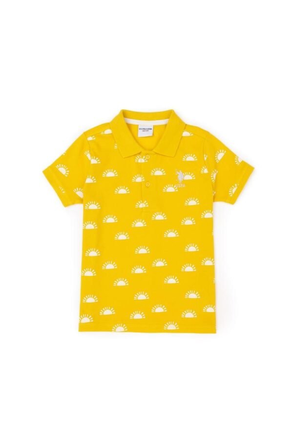 Boys Saffron Polo Neck T-Shirt