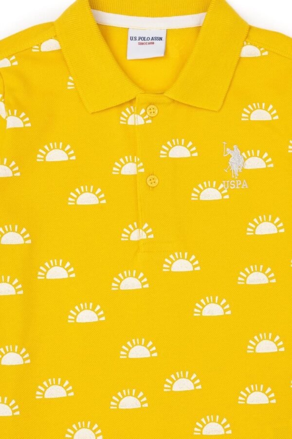 Boys Saffron Polo Neck T-Shirt