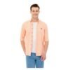 U.S. Polo Assn. Plain Button Down Collar Long Sleeves Casual Orange Shirt