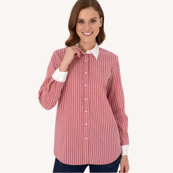 Women's Cherry Striped Long Sleeve Shirt