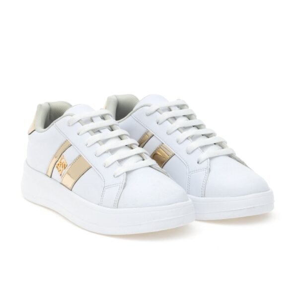 U.S. Polo Assn. White & Gold Sneakers