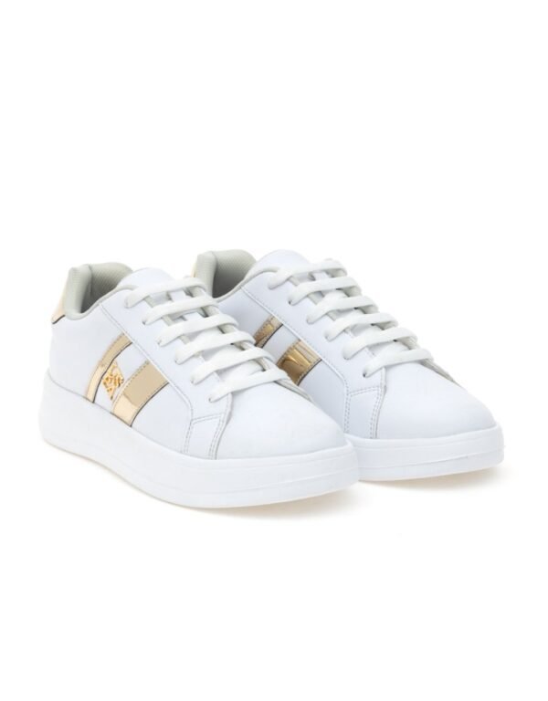 U.S. Polo Assn. White & Gold Sneakers