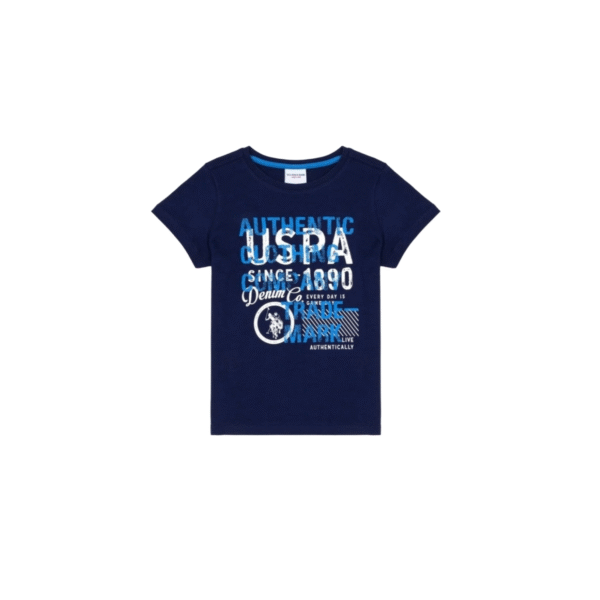 Navy Blue Short Sleeve Graphic T-Shirt