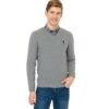 Men's Gray  V-Neck Basic Sweater