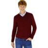 US Polo Assn. burgundy men's ribbed sweater
