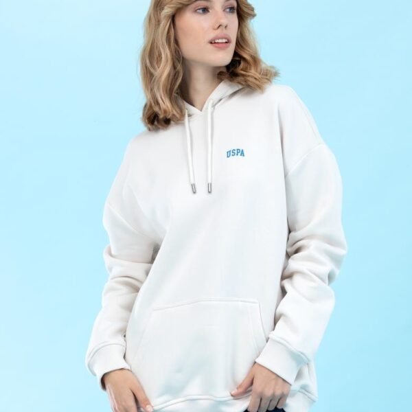 Stone Hooded Oversize Basic Sweatshirt
