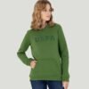 Women's Green Hooded Basic Sweatshirt