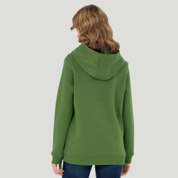 Women's Green Hooded Basic Sweatshirt