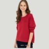 Woman’s Red Basic Crew Neak Sweatshirt