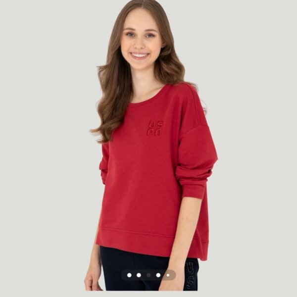 Woman’s Red Basic Crew Neak Sweatshirt