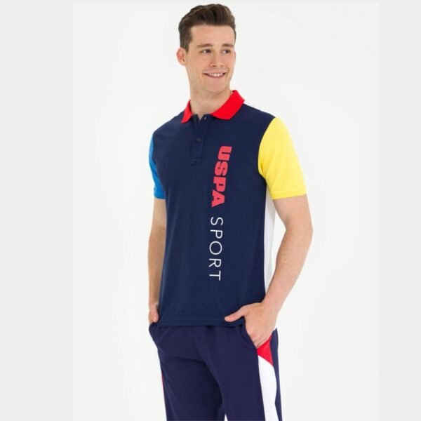 Men's Navy Blue Polo Collar T-Shirt