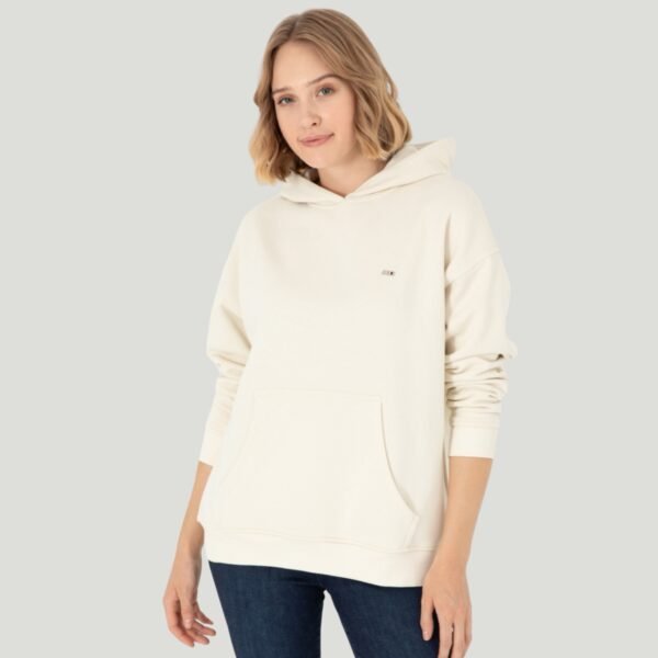 Women's Cream Hooded Sweatshirt