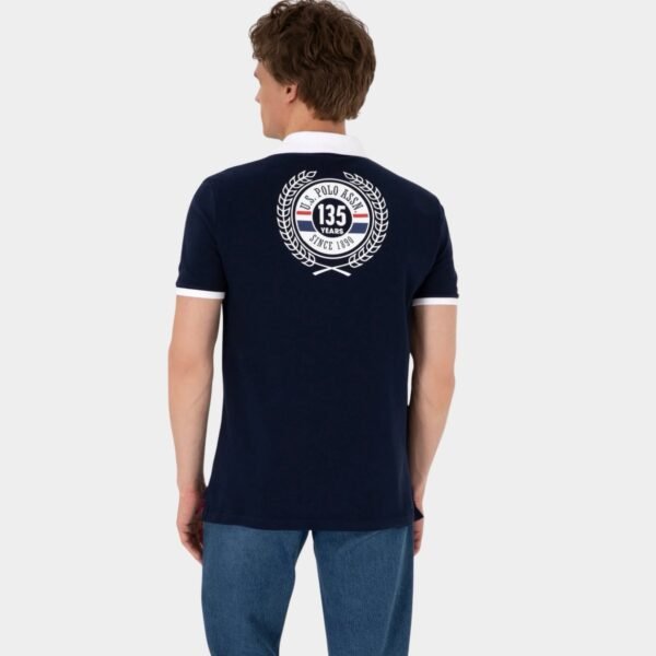 website-9 Men’s Regular Fit Navy Blue Polo Neck T-Shirt