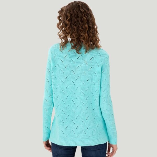 Women's Water Green V Neck Pullover