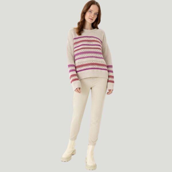 Women's Cream Crew Neck Pullover