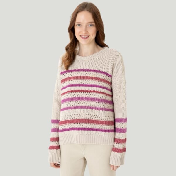 Women's Cream Crew Neck Pullover