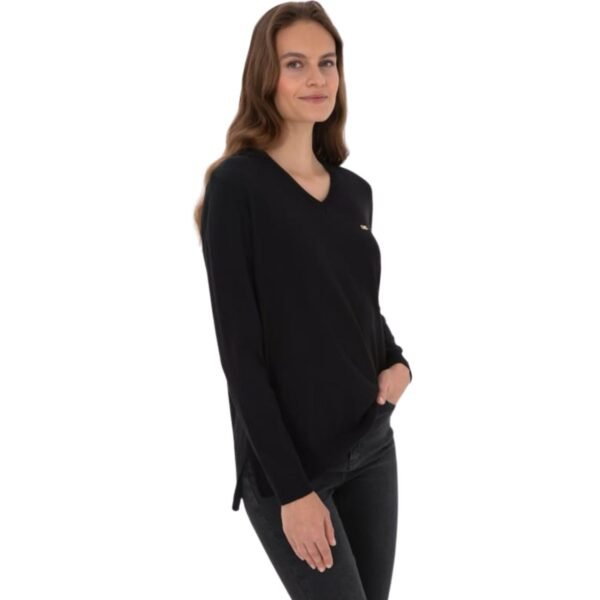 Women's Black V Neck Basic Sweater
