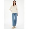 Women's Cream Melange Crew Neck Sweater