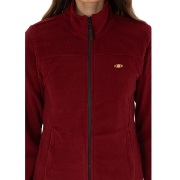 Women's Burgundy Collar Fleece Sweatshirt