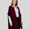 Women's Navy Blue Knitted Poncho