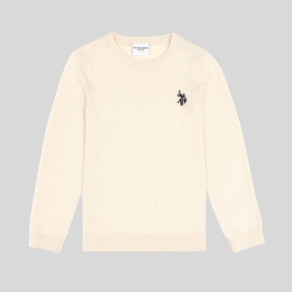 Children Cream Crew Neck Basic