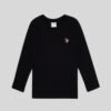 Girls' Black Crew Neck Basic