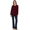 Women's Burgundy Crew Neck Pullover