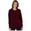 Women's Burgundy Crew Neck Pullover