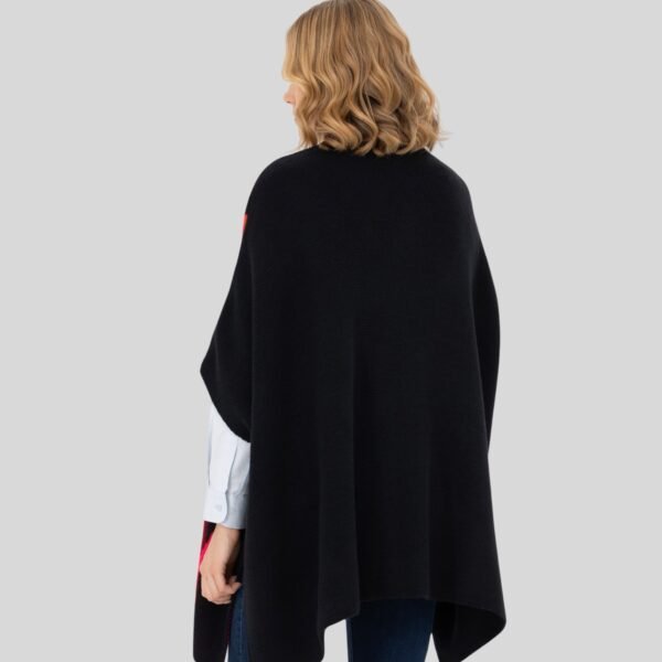 Women's Navy Blue Knitted Poncho