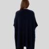 Women's Navy Blue Knitted Poncho