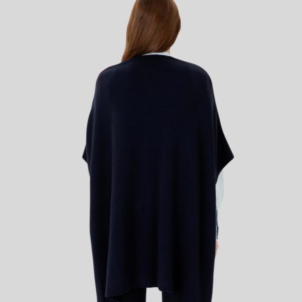 Women's Navy Blue Knitted Poncho