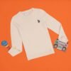 Children Cream Crew Neck Basic