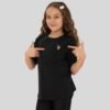 Girls' Black Crew Neck Basic