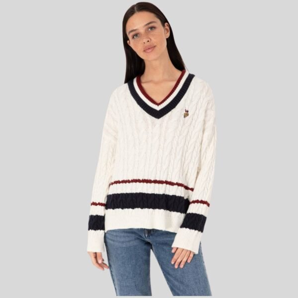 untitled-design-1-141 Women's Cream V-Neck Sweater