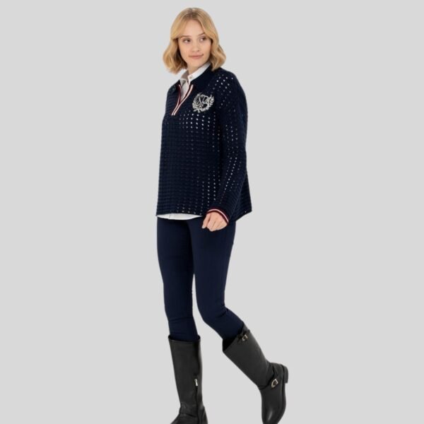 Women's Navy V-Neck Pullover