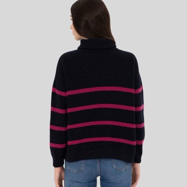 Women's Navy V-Neck Zip-Up